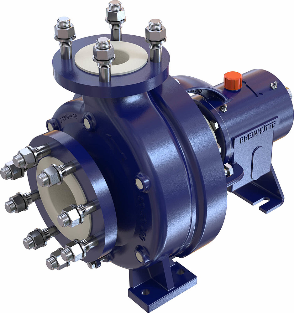 Rheinhütte Pumpen Pump Typ FNP – Standardized chemical pump with PFA-Lining